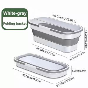 Greensindoor 56cm Portable Foldable Mop Bucket Multipurpose Mop Bucket Handheld Mop Cleaning Bucket For Rectangle Mop