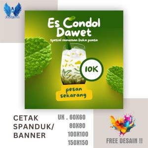 Cetak Spanduk Banner ES CENDOL DAWET Ukuran 100X100 cm Bisa Request