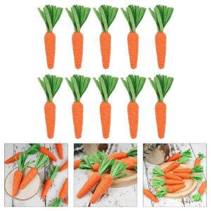 10pcs Mini Artificial Carrots Foam Carrot Ornaments Easters Party Photo Props Faux Vegetable Holiday Tabletop Decoration