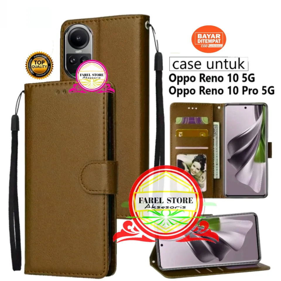 PEIYE Cover Pelle per Oppo Reno 10 5G / Reno 10 PRO 5G, Portafoglio PU Pelle Slot Schede, Custodia Cavalletto Stile Libro Chiusura Magnetica, Flip Case -Marrone