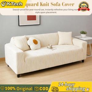 【Vktech】 Jacquard Couch Slip Cover with Pillowcase Cozy Sofa Protector Machine Washable for Kids Pets Friendly Living Room Home Decor
