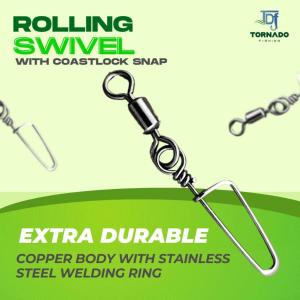 Tornado Fishing TDF Rolling Swivel With Coastlock Snap Fishing Snap Outdoor Fishing Accessories