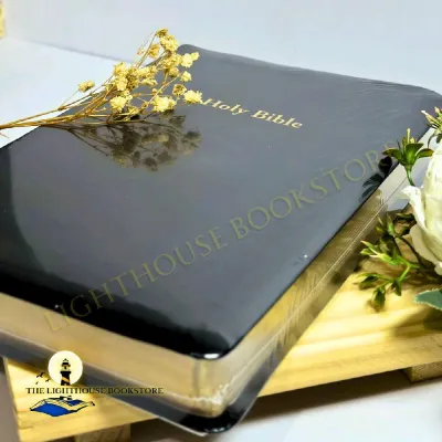 LARGE PRINT KJV REFERENCE BIBLE / HOLY BIBLE KING JAMES VERSION BLACK SOFT LEATHER COVER