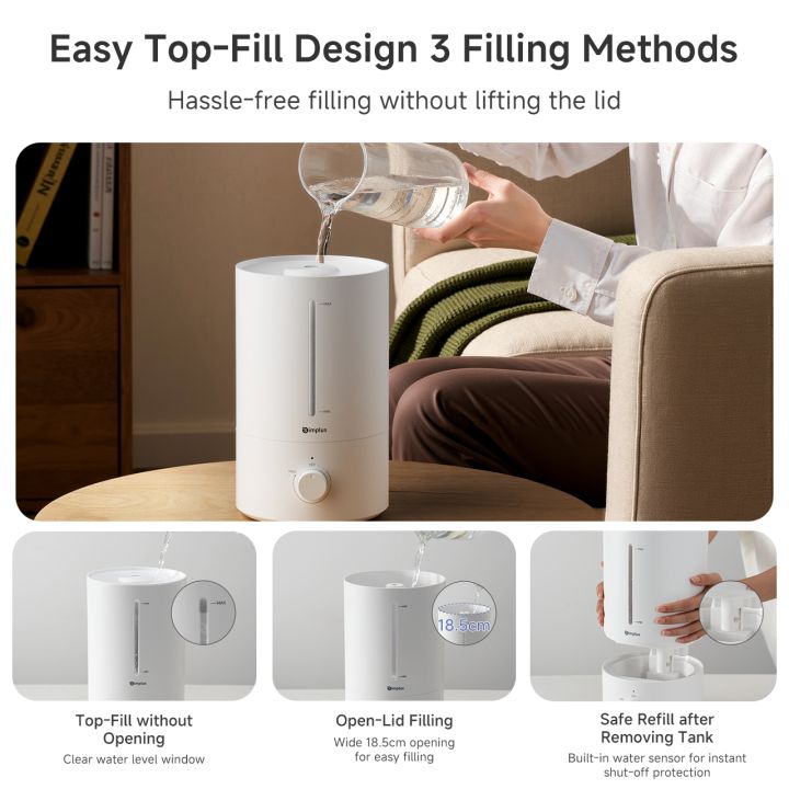 Simplus Humidifier 4.5L Water Tank Aroma Diffuser 35dB Quiet Premium ...