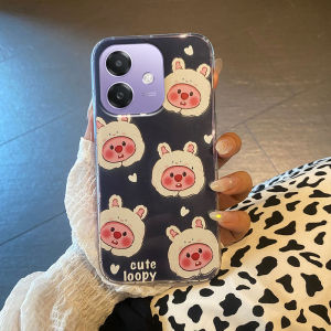 Ốp Điện thoại mềm cao su chống sốc trong suốt họa tiết thỏ hoạt hình dễ thương xinh đẹp Oppo A3 5g a3pro a3x Vỏ ốp điện thoại Oppo A3 5g a3pro a3x