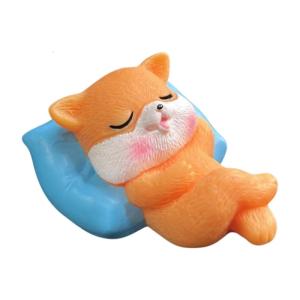 Cartoon Miniature Panda Dog Pig Rabbit Figure Sleep Animal Figurine Ornament for Car Dashboard Decoration and Gifting