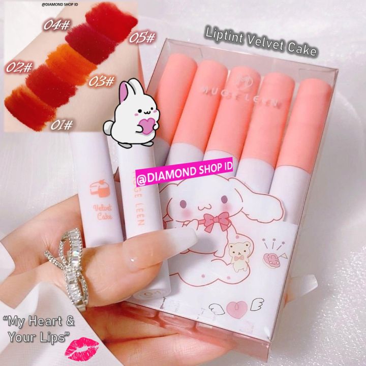 Lipstick Korea Muge Leen Matte Liptint Velvet Lip Glaze Cake Color Charm / Liptint Korea Liptint Tahan Lama Viral Lipstik Tahan Air dan Minyak Lipstik Ala Korea Lip cream Lip Tint Lipbalm Pemerah Bibir Liptint Anak Sekolah Liptint Murah Lip Serum Lip Balm