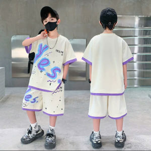 Set bộ quần áo thun hè cho bé trai 18-45kg tuổi set đồ bé trai 5-14 tuổi mẫu bò sữa chất liệu thoáng mát năng động cá tính