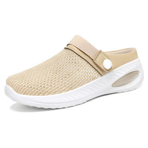 [Free Shipping] WomenS Shoes Versatile Half-Slippers Breathable Outdoor Slippers Fashionable Mom Shoes Closed-Toe Lightweight Casual Shoes