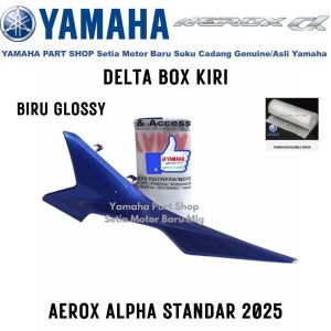 Delta Box Biru Glossy Kiri Aerox Alpha Standar Black Metallic 12 Asli Yamaha Setia Motor Baru