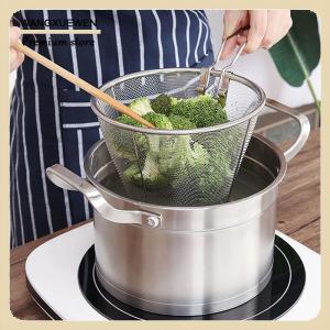 [COD] French Chip Frying Strainer Basket Stainless Steel Deep Fry Basket Kitchen Round Fryer Wire Mesh With Handle Wire Colander Nets