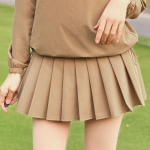 Quần Áo nữ kiểu Golf mùa mùa thu mới/mùa đông với tay áo dài cổ áo đứng khóa kéo. Windproof ấm áp thoải mái. Bộ đồ thể thao giản dị cao ngoài trời chất lượng. Ăn mặc trong màu kaki thời trang.