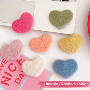 C.three. HOT Side clip plush hairpin womens bangs clip hairpin Headbands for Women Korean Autumn Winter Hair Clip