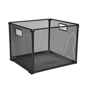 JPTD Mesh Metal Hanging File Folder Organizer Folders Not Included Detachable Office Filing Crate Portable Foldable Document Tray
