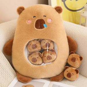 Six Balls Capybara Bag Cartoon Newt Animal SquishyDolls Plush Pillow Office Nap Food Snack Plushie Peluche Gift2026