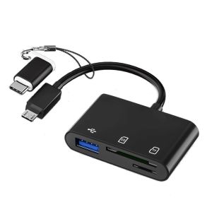 Actual 【COD】3 in 1 SD Card Reader for iPhone Portable USB C to USB Camera Photo Adapter Micro SD TF