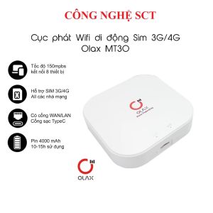 ( HÀNG CHÍNH HÃNG ) Cục phát wifi di động lắp sim Olax MT30 pin khoẻ 4000mAh năng cấp wifi 6 thế hệ mới - Phát Sóng Wifi Căng Đét Kết Nối Nhiều Thiết Bị Cùng Lúc - An Toàn Tiện Lợi