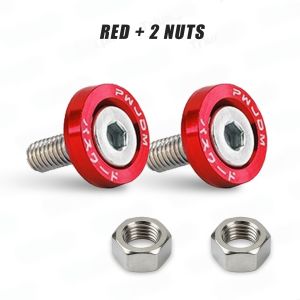 2PCS CNC Aluminum Allyo License Plate Screws With 2 Nuts Set M6 *16mm Motocycle License Plate