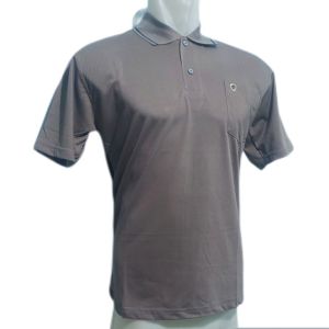 Kaos Krah Polos T-Shit Pria Lengan Pendek Coklat - Olpib