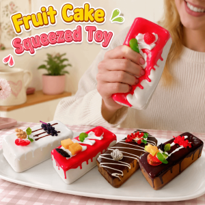 FLEURS Super Soft Fruit Cake Squeezed Toy Anxiety Relief Creative Simulation Bread Squishy Toy Novelty Handmade Realistic Food Pinch Office Desk Toy