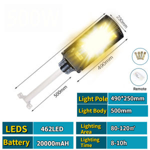 80000W Solar Light Outdoor Waterproof LED Heavy Duty Street Lights Warm Light PIR Motion Sensor+Steady Mode Spotlights Smart Day/Night Auto Switch Garden Lights with Remote Control for Streets Courtyards Balconys