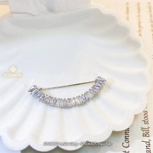 Ghim cài áo nữ Eleanor Accessories trâm cài áo hình vòng cung đính đá lấp lánh phụ kiện thời trang 6604