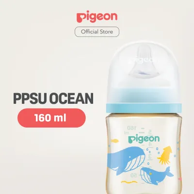PIGEON Botol PPSU Wide Neck 160ml w/SofTouch Nipple | Pilih Variasi | Botol Susu Bayi | Botol Susu Newborn | Medical Grade | Tahan Hingga Suhu 180 C | Anti Kolik | Dot Seperti Payudara Ibu | Nipple Dot Lembut & Elastis | Nipple Dot Size SS