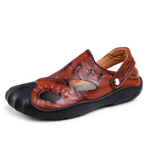 Prikol Sport Klasik Cap Toe Sandal Gunung Musim Panas Sandal Touring Outdoor Kulit Sapi Tahan Air Lentur 062