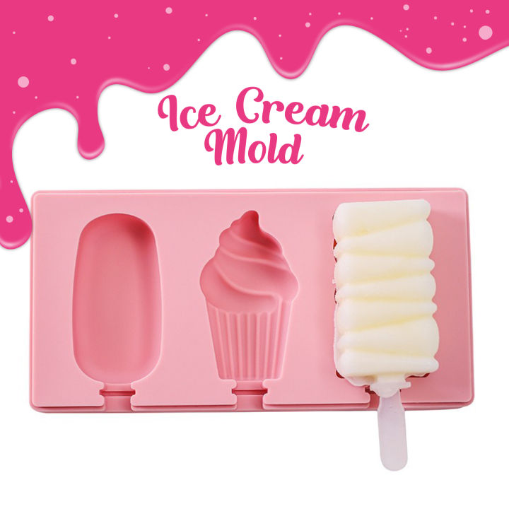 Ice Cream Mould Bekas aiskrim DIY Maker Bekas Acuan Aiskrim Silicone