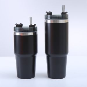 Stainless Steel Double Wall Tumbler Thermos Thermal Cup with Straw - 590ml (20oz) & 890ml (30oz)