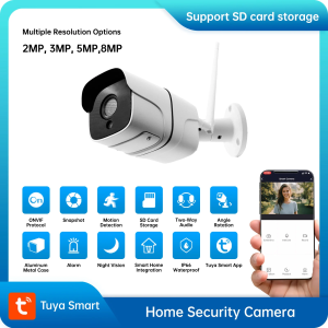 IP Camera 3MP 5MP 8MP Night Vision Waterproof PTZ Camera AI Tracking WiFi Surveillance Camera for Home Office Use TD-K13WP