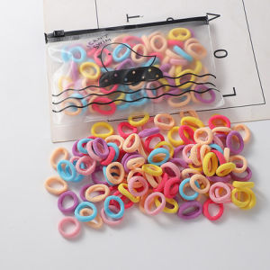 100pcs/bag Girls Colorful Nylon Elastic Hair Bands Children Rubber Hair Bands Daily Fine Headdresses