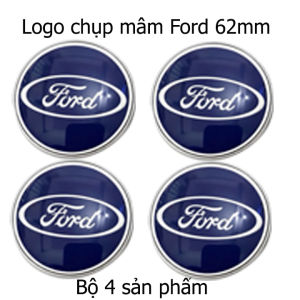 LOGO CHỤP MÂM XE FORD 62MM – XANH VIỀN CROM SANG TRỌNG CHUẨN FORM TRANSIT & FOCUS