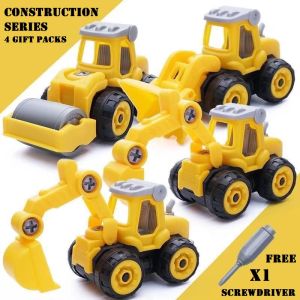 [MSIA SHIP] 4pcs Fun Play Kids Hands-On DIY Truck Car Classic Toys Mainan Kereta Klasik Kanak Boy Assembly Fire Engineering Construction Farmer Children Development Birthday Christmas Cute Present Bangunan Hadiah Lori Budak Lelaki 小孩 玩具车 便宜