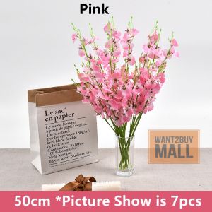 UMI 1pc Oncidium Artificial Flower Dancing Lady Orchid Artificial Orchid Flowers Party Wedding Home Decoration Bunga Hiasan