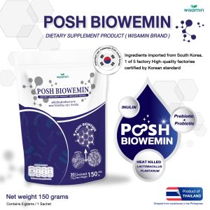 WISAMIN POSH BIOWEMIN Dietary Supplement Prebiotics + Probiotics Quantity 30 sachets/1 bag