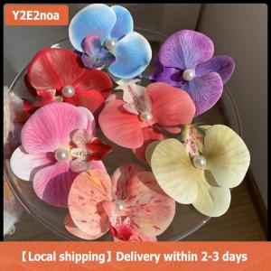 【Local shipping】 Hàn Quốc Ngọt Ngào Phong Lan Tóc Clip Cho Người Phụ Nữ Nhân Tạo Hoa Kẹp Tóc Barrettes Clip Wedding Party Mũ Nón Phụ Kiện Quà Tặng