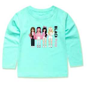 kaos atasan BLACK PINK lengan panjang oblong anak perempuan usia 2-11 tahun\family fashion babyterry katun lembut