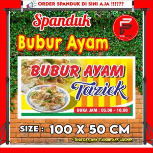 Spanduk Bubur Ayam / Banner Bubur Ayam / Spanduk Kustom / Spanduk Ukuran 100 x 50 cm