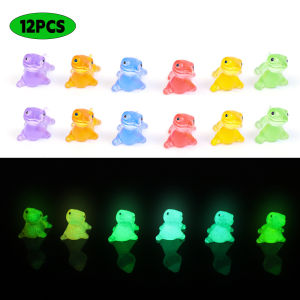 【Pphha】12Pcs Glowing Cute Lizard Car Ornament DIY Dashboard Center Console Colorful Luminous Micro Landscape Decoration Auto Interior Accessories