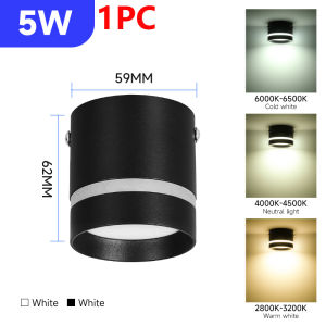 Đèn LED Âm Trần Bề Mặt Đèn Âm Trần Macaron 5/10/15W Đèn Âm Trần 220V Đèn Led Nhà Đèn Âm Trần Đèn Phòng Khách 3 Màu Bảo Hành 1 Năm