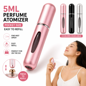 5ML Refillable Perfume Atomizer Portable Mini Spray Bottle Easy Refill Fine Mist Pocket Size Travel for Women Men
