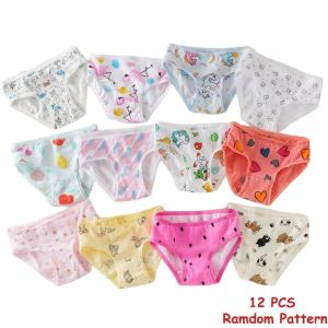Multi-pack 3/6/12 Pieces Toddler Girls Cotton Briefs Various Cartoon Cute Print Girls Panties Soft Children Underwear Aged 2-112026