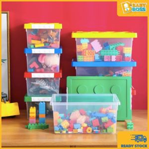 BabyBoss Clear Plastic Storage Box with Color Stackable Lids Kotak Penyimpanan Plastik