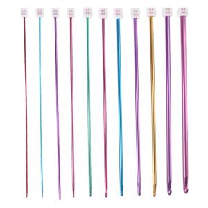 Multicolor Tunisian Afghan Crochet Hooks Long Aluminum Knitting for Scarf Sweater Weaving