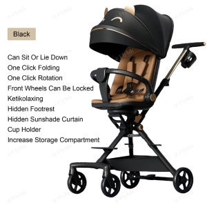 Baby Foldable Lightweight Comfortable Stroller Adjustable Seat Tilt 360 Adjustable.