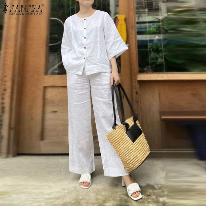 Pants Korean Semi Formal Outfit ZANZEA Korean Style Women's 2pcs
