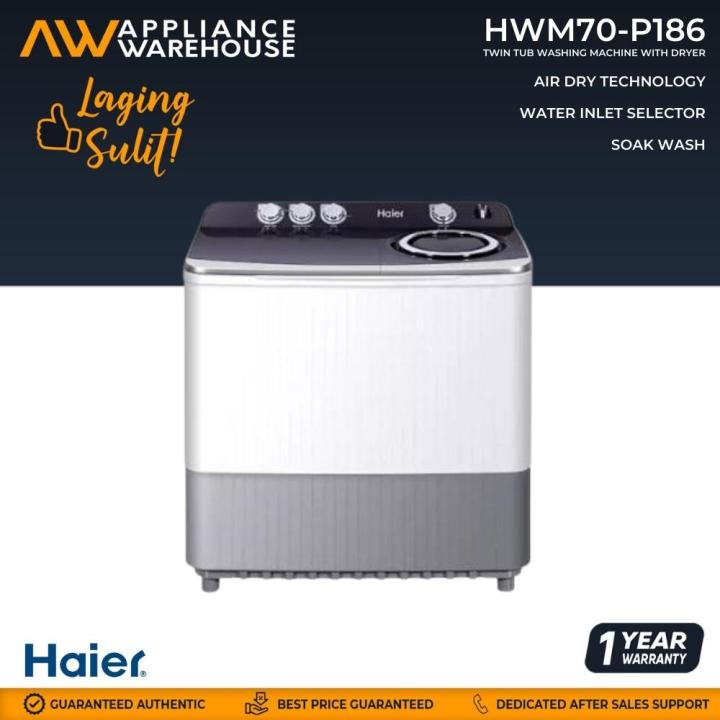 Haier HWM70P186 7Kg Super Air Dry Twin Tub Washing Machine with Dryer