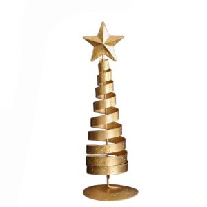 GONOVO STUDIO Five-pointed Star Mini Christmas Tree Gold Xmas Ornaments Iron Christmas Tree Navidad Cute  Decoration Home Decoration