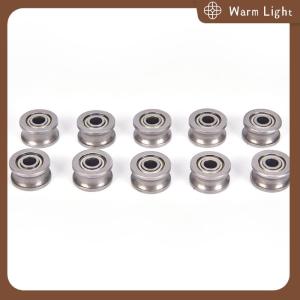 Warm Light ตลับลูกปืนเม็ดกลมร่องตัวยู U624ZZ 10ชิ้นสำหรับรางรถไฟเชิงเส้น4x13x7มม.